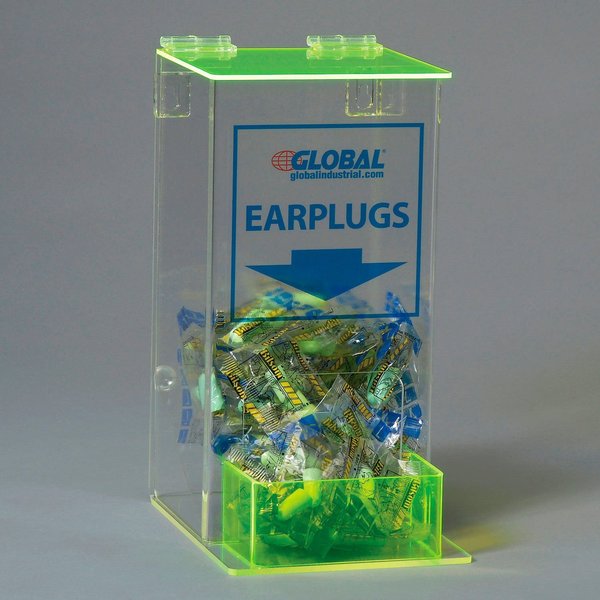 Global Industrial Acrylic Safety PPE Dispenser, Ear Plugs, Small, GLAEP-4 672062